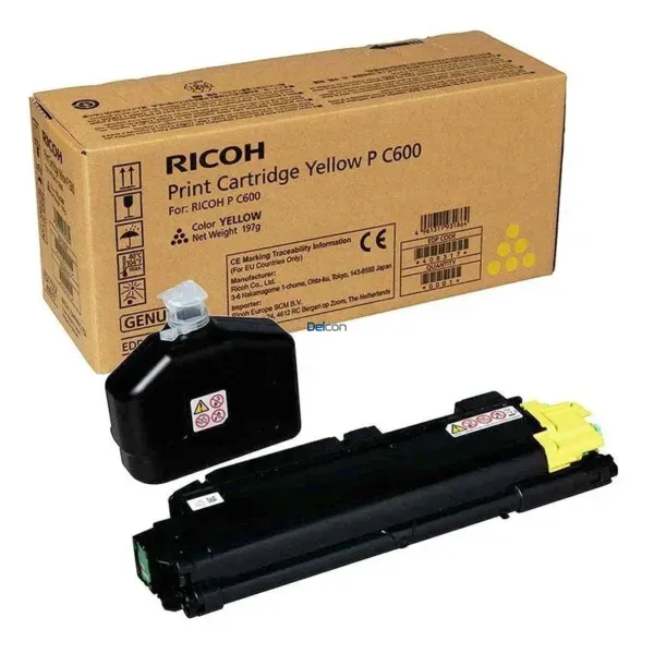 Cartucho De Toner Ricoh 408313 Color Amarillo, Para Impresoras Láser a Color Ricoh P C600, Rendimiento 7.700 Páginas, Envios a Todo el Perú.