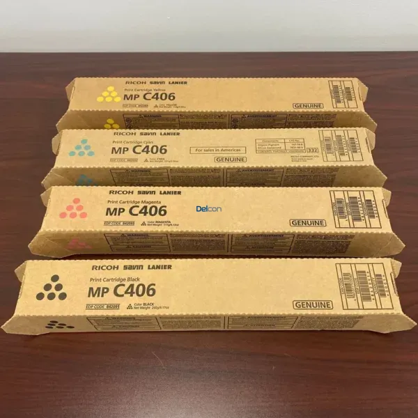 Cartuchos De Tóner Ricoh MP C306 / C307 / C406 / C407 Color Negro Cyan Magenta Amarillo (842091 | 842092 | 842093 | 842094) Juego Completo