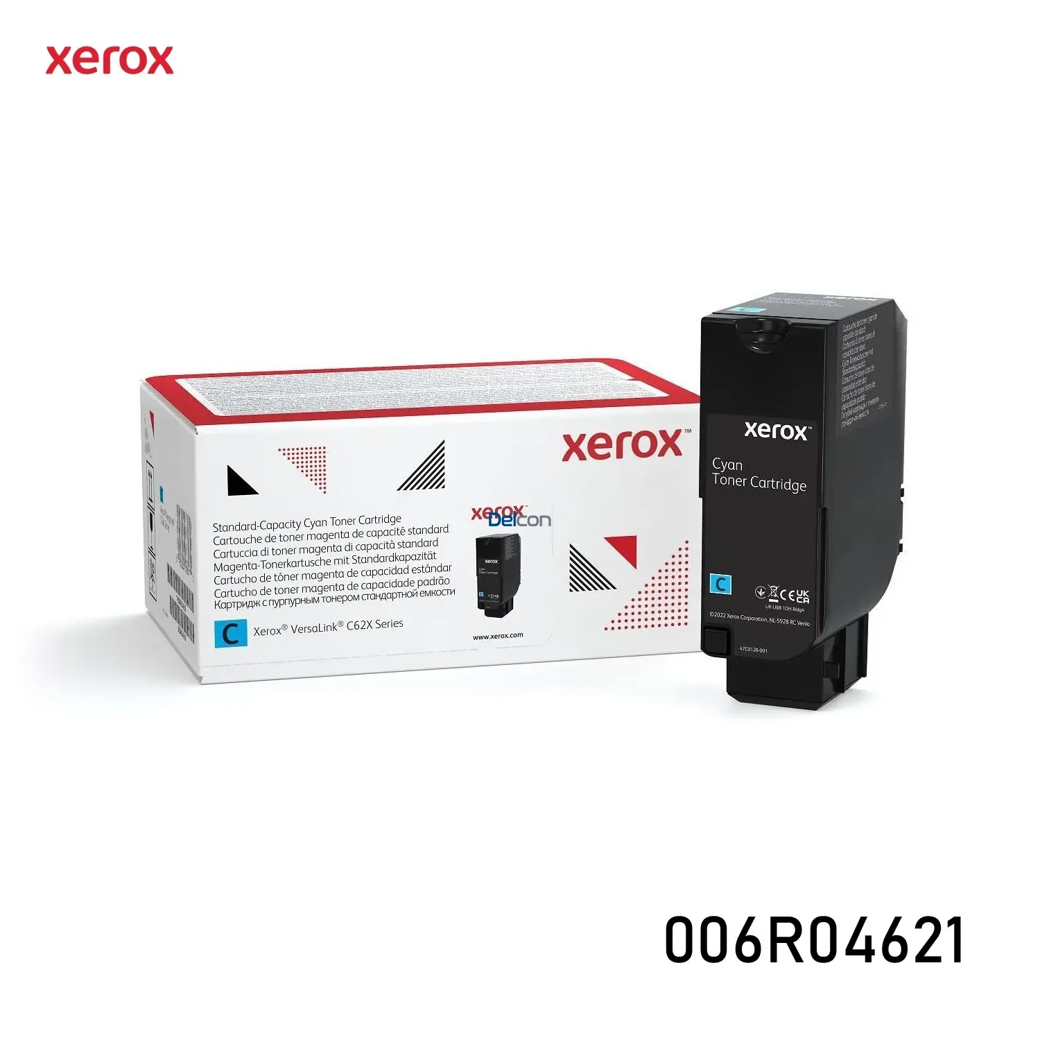 Cartucho De Toner Xerox 006R04621 Color Cyan, Para Impresoras Xerox VersaLink C620 / C625, Rendimiento 6.000 Páginas.