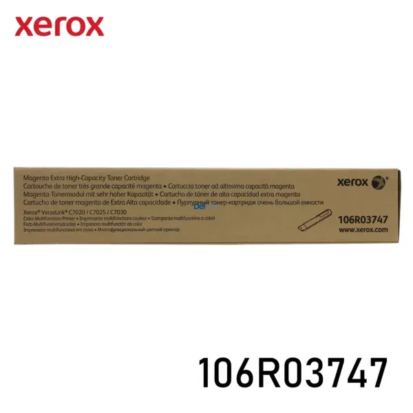 Cartucho De Tóner Xerox 106R03747 Color Magenta, Para Impresoras Xerox VersaLink C7020 / C7025 / C7030, Rendimiento 16.500 Páginas.