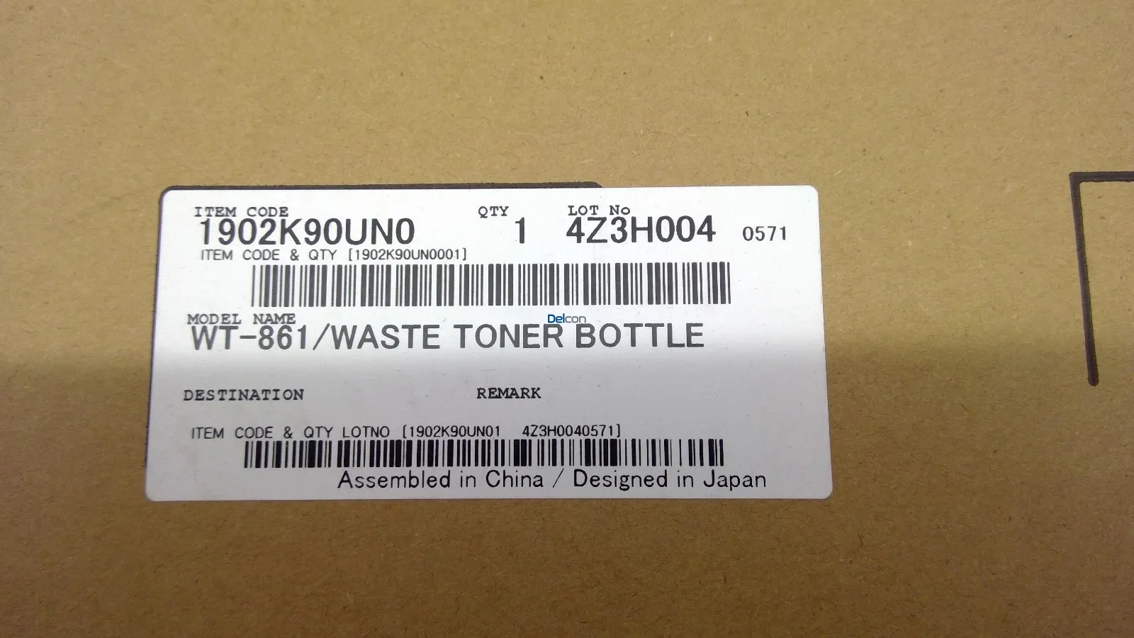 Contenedor De Residuos Tóner Kyocera WT-861 (1902K90UN0) TASKalfa 7002i / 8002i / 9002i Waste Tóner Container Genuine 500,000 Páginas.